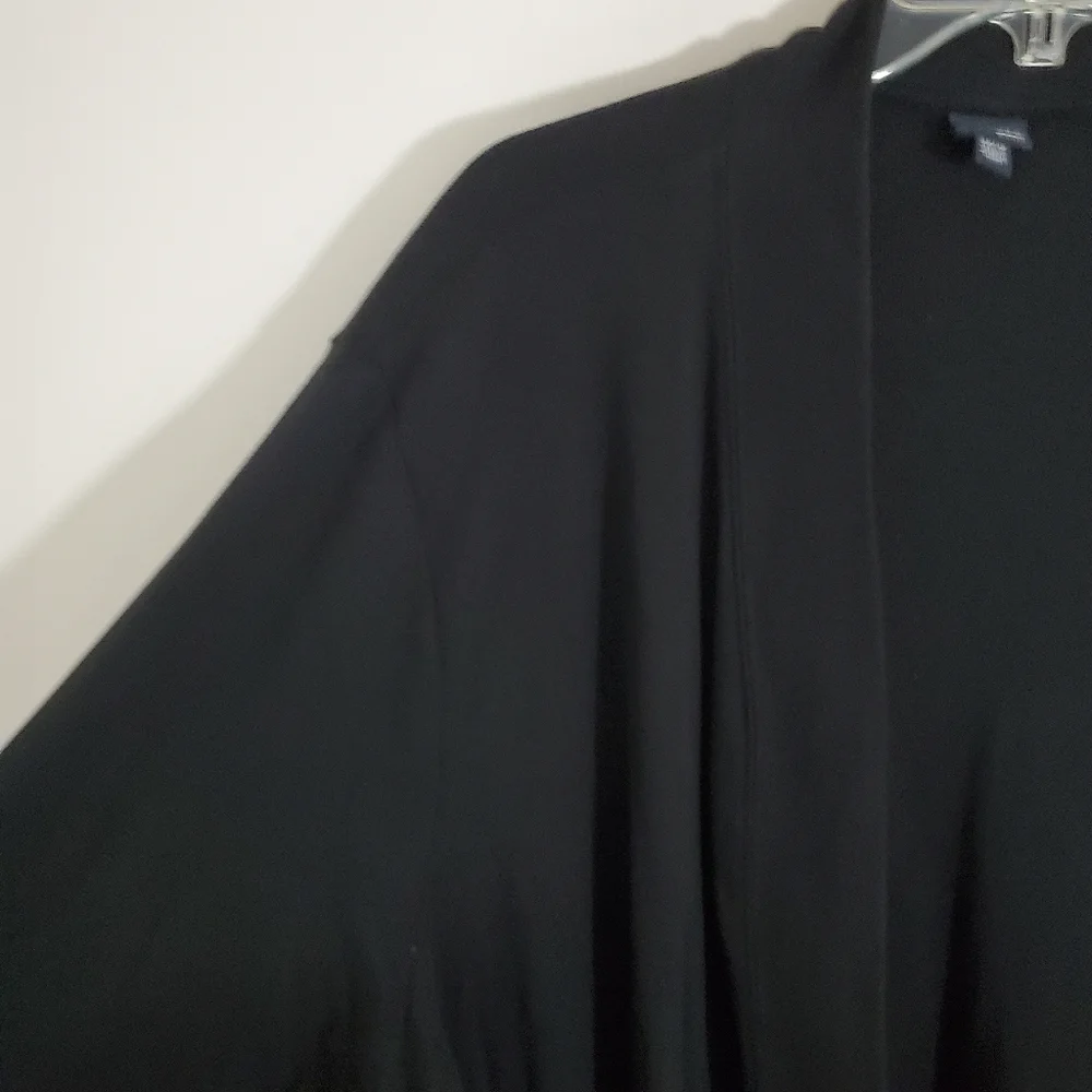NWT Rafaella Cardigan Sweater Lightweight Black Open Front Modern Casual Knit 3X